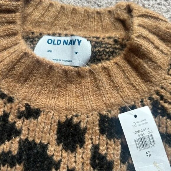 🆕 OLD NAVY animal print sweater, size xs, long sleeve, stretchy material BNWT - Picture 4 of 7